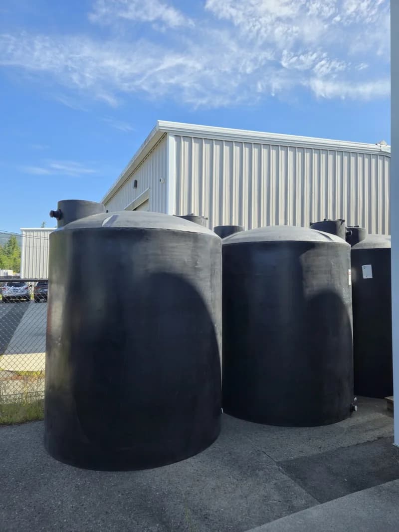 Black polyethylene storage tanks