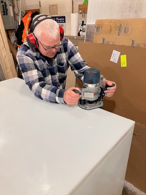 Surecraft fabricator machining a custom plastic component