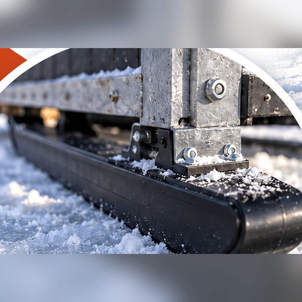 Slider detail beneath an ice fishing shack