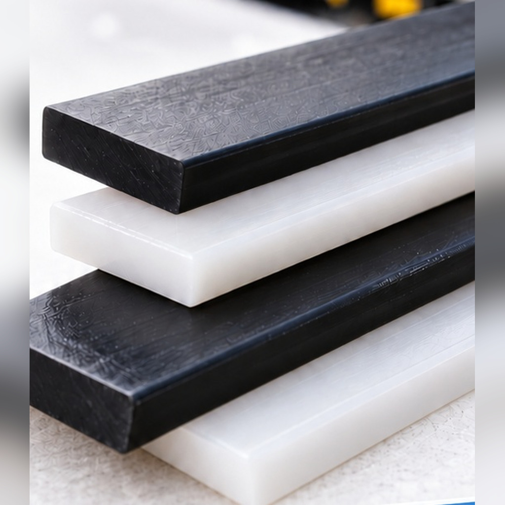 Black and white HDPE slider strips